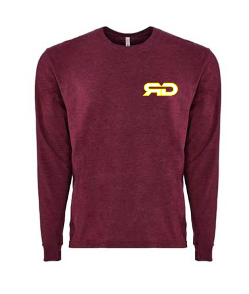 ROCKDEEP ALPHA Embroidered Long Sleeve Sueded T-Shirt (Red Heather)