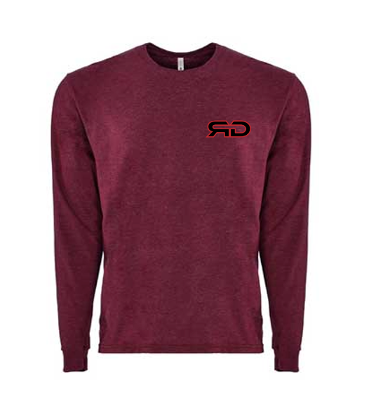 ROCKDEEP ALPHA Embroidered Long Sleeve Sueded T-Shirt (Red Heather)