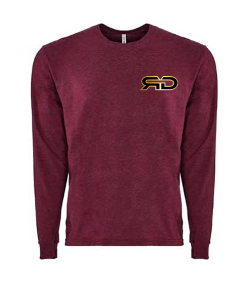 ROCKDEEP ALPHA Embroidered Long Sleeve Sueded T-Shirt (Red Heather)