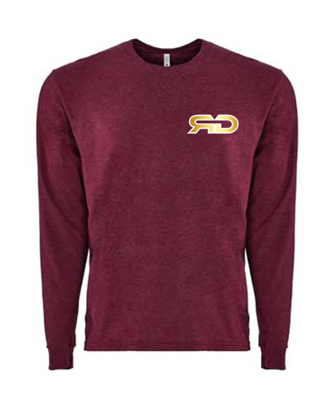 ROCKDEEP ALPHA Embroidered Long Sleeve Sueded T-Shirt (Red Heather)