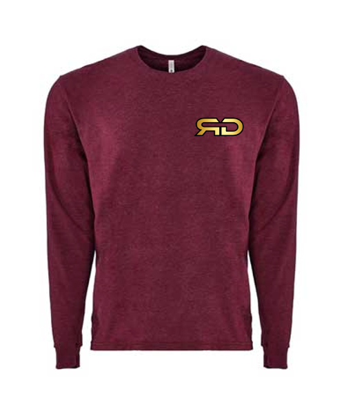 ROCKDEEP ALPHA Embroidered Long Sleeve Sueded T-Shirt (Red Heather)
