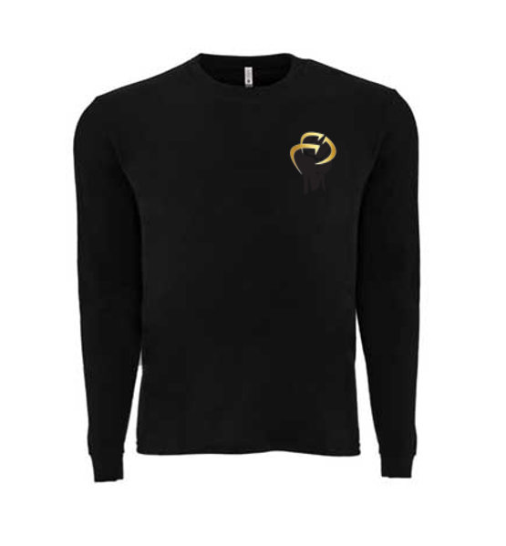 ROCKDEEP ALPHA Embroidered Long Sleeve Sueded T-Shirt (Black)