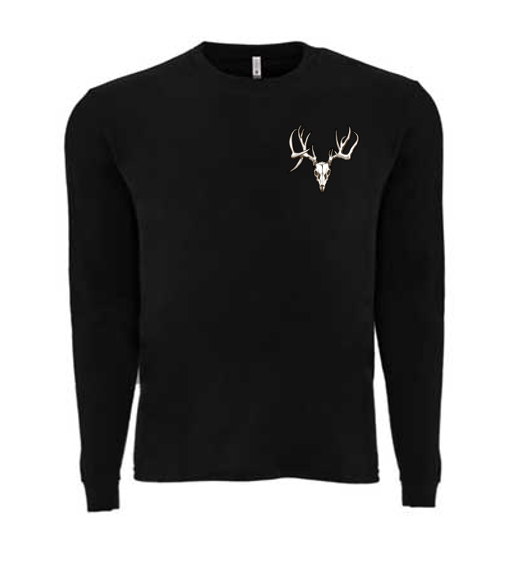 ROCKDEEP ALPHA Embroidered Long Sleeve Sueded T-Shirt (Black)