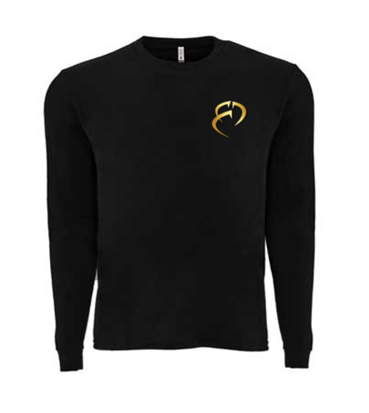 ROCKDEEP ALPHA Embroidered Long Sleeve Sueded T-Shirt (Black)
