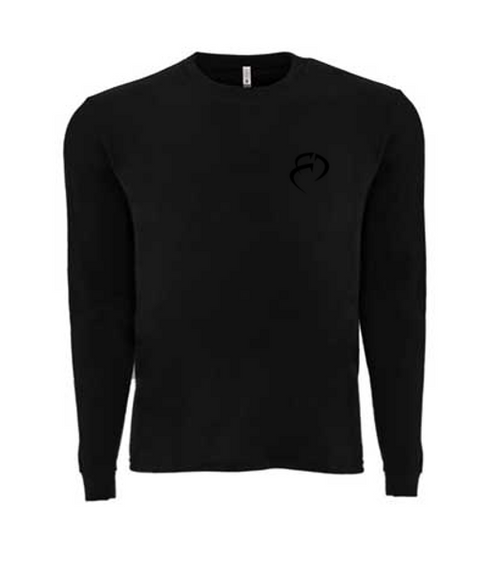 ROCKDEEP ALPHA Embroidered Long Sleeve Sueded T-Shirt (Black)