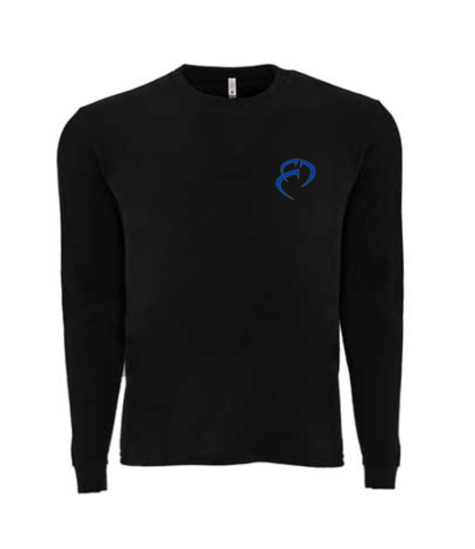 ROCKDEEP ALPHA Embroidered Long Sleeve Sueded T-Shirt (Black)