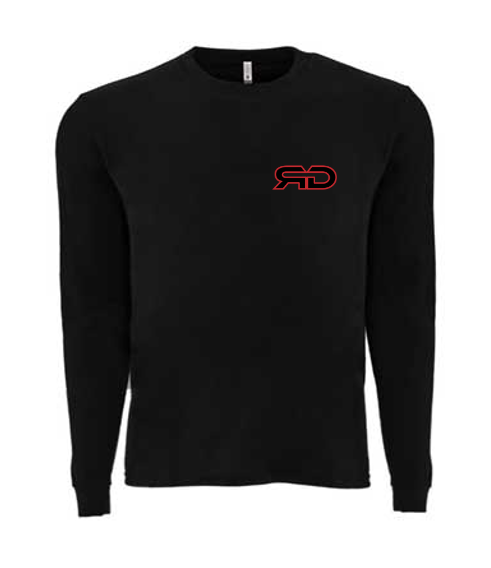 ROCKDEEP ALPHA Embroidered Long Sleeve Sueded T-Shirt (Black)