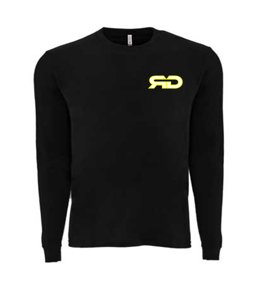 ROCKDEEP ALPHA Embroidered Long Sleeve Sueded T-Shirt (Black)