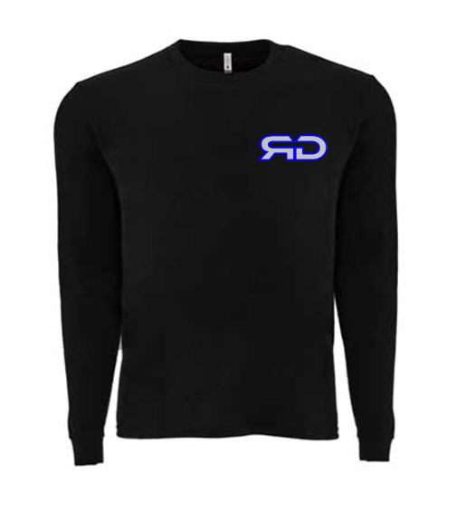 ROCKDEEP ALPHA Embroidered Long Sleeve Sueded T-Shirt (Black)