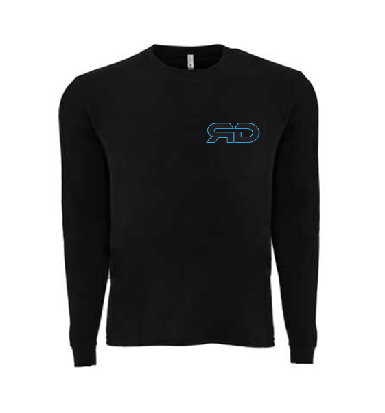 ROCKDEEP ALPHA Embroidered Long Sleeve Sueded T-Shirt (Black)