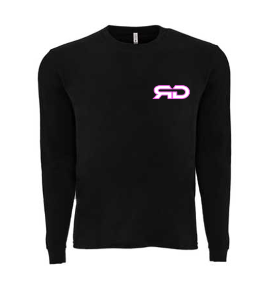 ROCKDEEP ALPHA Embroidered Long Sleeve Sueded T-Shirt (Black)