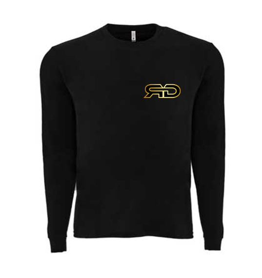 ROCKDEEP ALPHA Embroidered Long Sleeve Sueded T-Shirt (Black)