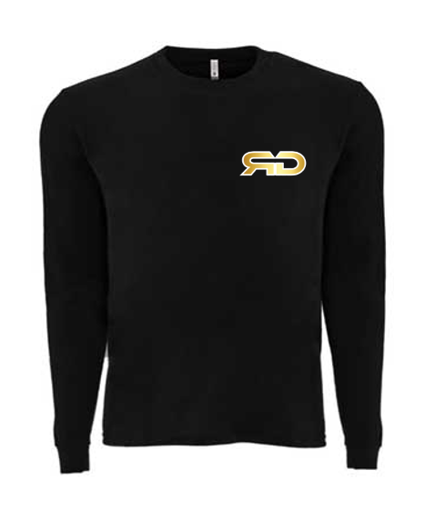 ROCKDEEP ALPHA Embroidered Long Sleeve Sueded T-Shirt (Black)