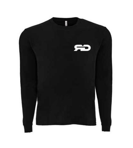 ROCKDEEP ALPHA Embroidered Long Sleeve Sueded T-Shirt (Black)