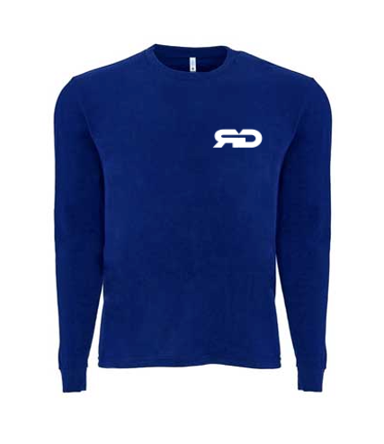 ROCKDEEP ALPHA Embroidered Long Sleeve Sueded T-Shirt (Royal Blue)