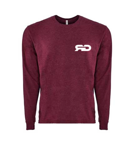 ROCKDEEP ALPHA Embroidered Long Sleeve Sueded T-Shirt (Red Heather)